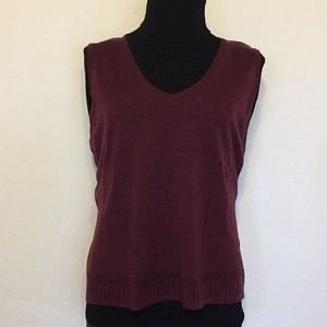 Burgundy Knit Sweater Vest